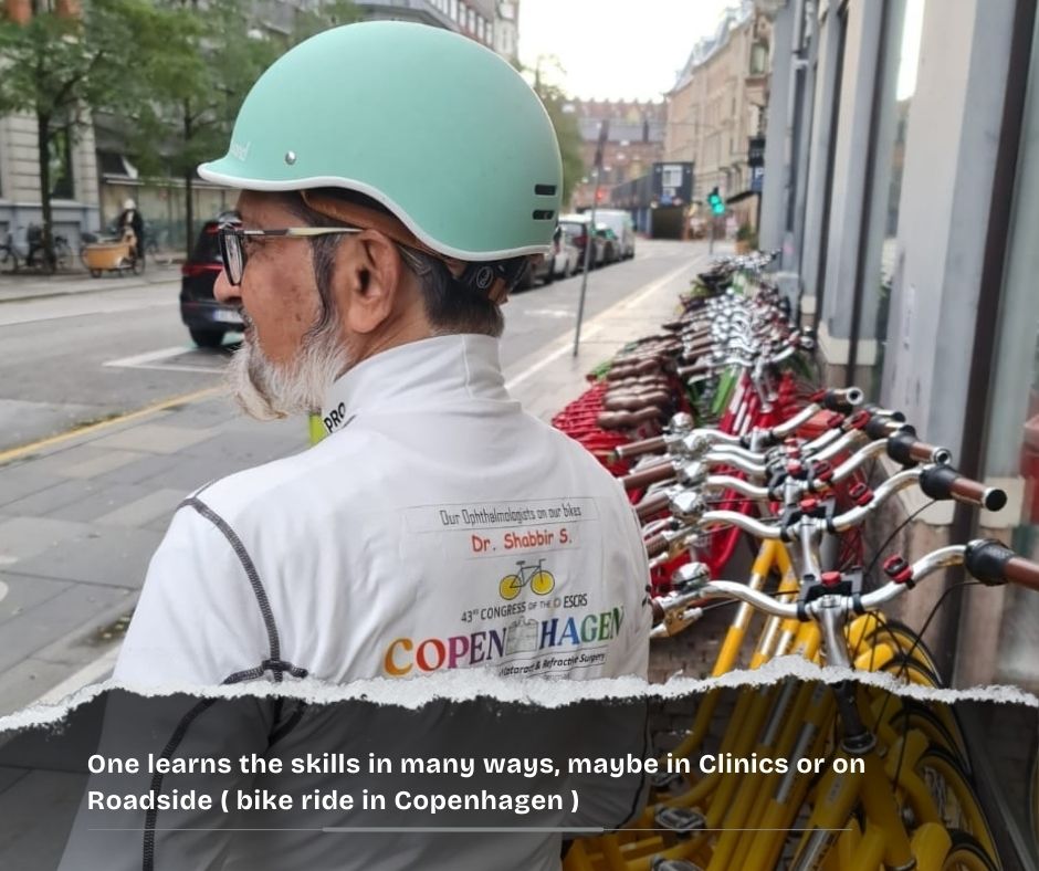 One learns the skills in many ways, maybe in Clinics or on Roadside ( bike ride in Copenhagen )