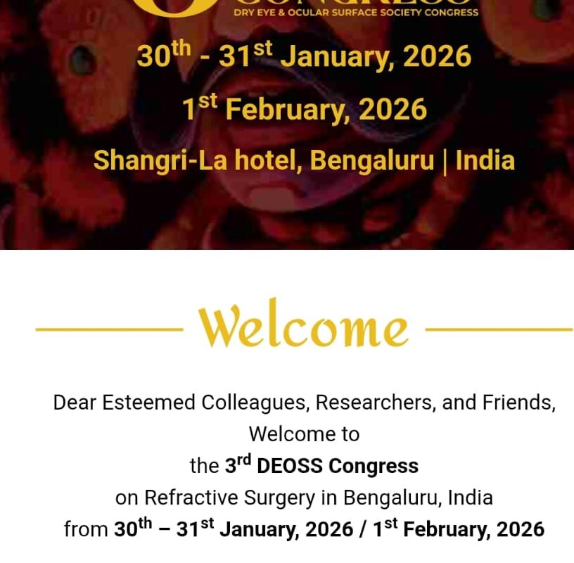 3rd DEOSS Congress 2026 attracts researches and doctors to update on latest in the management of DRY EYES