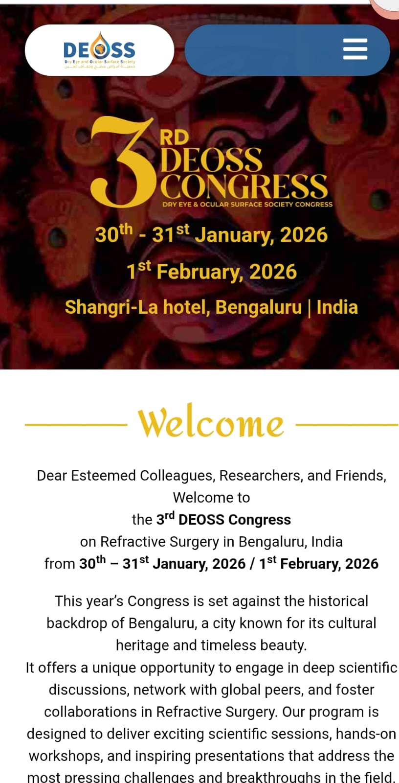 3rd DEOSS Congress 2026 attracts researches and doctors to update on latest in the management of DRY EYES